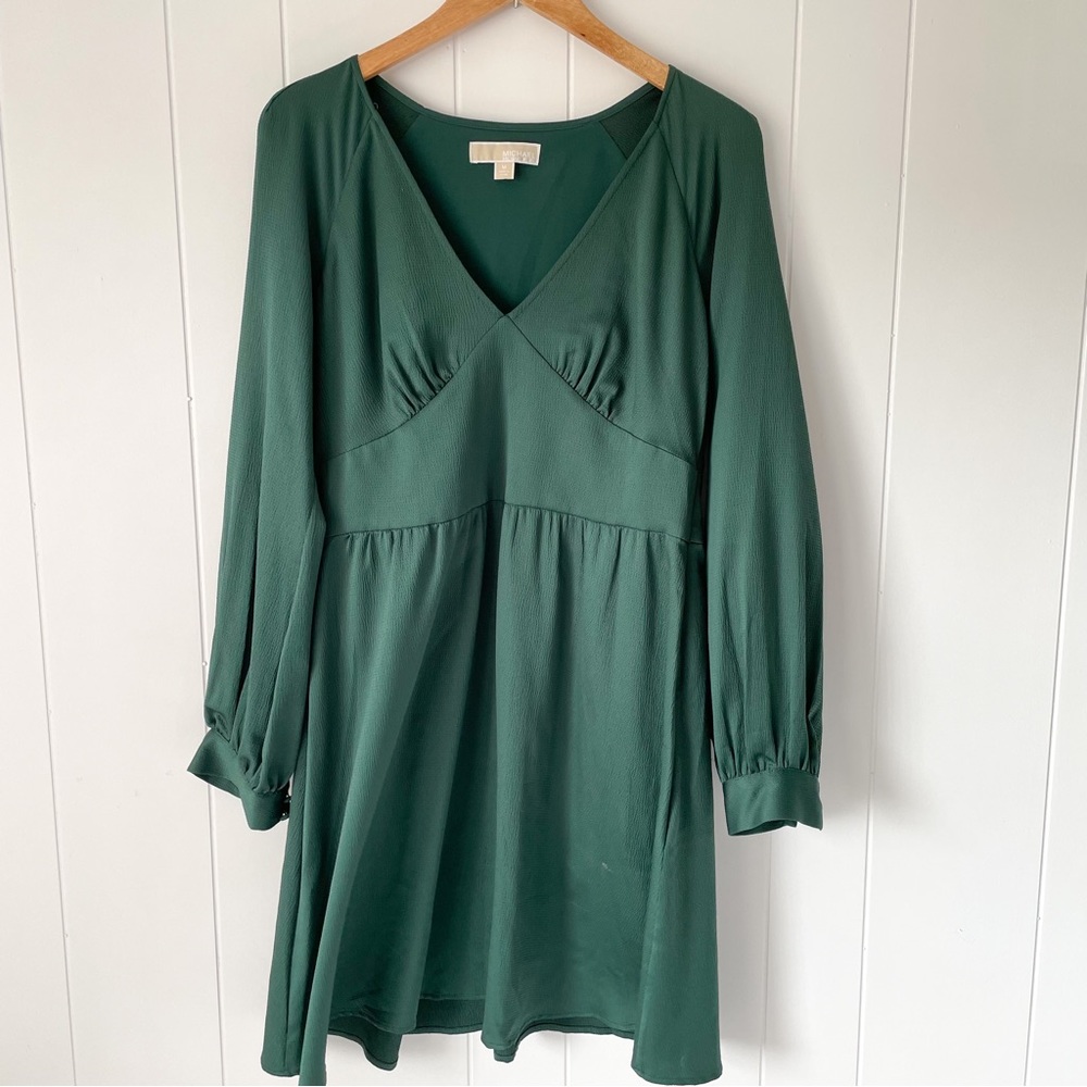 Michael Kors Green Satin Cocktail Dress
